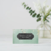 Blaues rustikales Vintages berufliches Visitenkarte (Stehend Vorderseite)