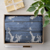 Blaues Rustikales Weihnachtswaschpapier Seidenpapier (Geschenk)