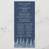 Blaues Rustikales Winterwald-Hochzeitsprogramm Programm (Rückseite)