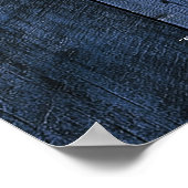 Blaues Rustikales Zeichen für die blaue Holzsaite  Poster (Ecke)
