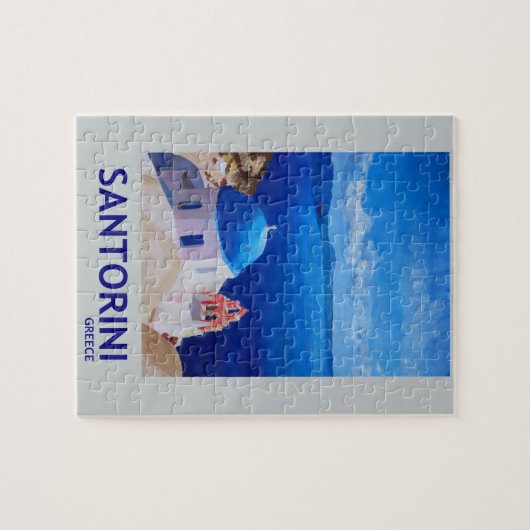 Blaues Santorini, Griechenland - Ansicht von Oia Puzzle (Horizontal)