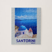 Blaues Santorini, Griechenland - Ansicht von Oia Puzzle (Vertikal)