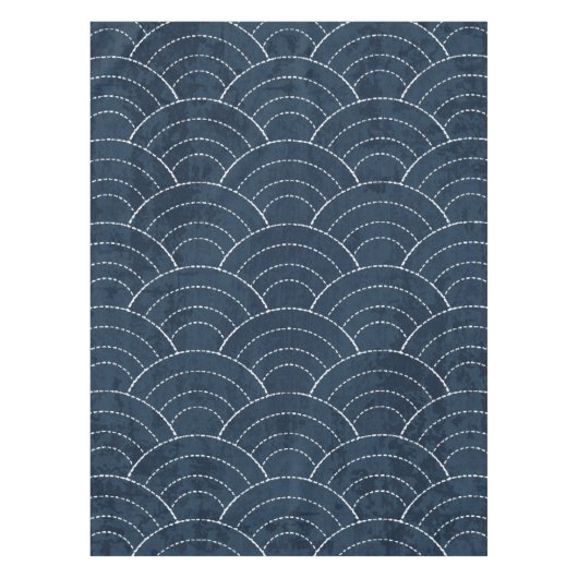 Blaues Sashiko Tischdecke (Vorderseite)
