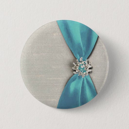 blaues Satinband mit Juwelkopie Button (Vorderseite)