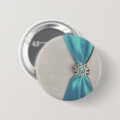 blaues Satinband mit Juwelkopie Button (Vorne & Hinten)