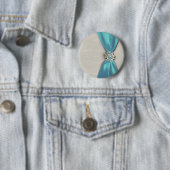 blaues Satinband mit Juwelkopie Button (Beispiel)