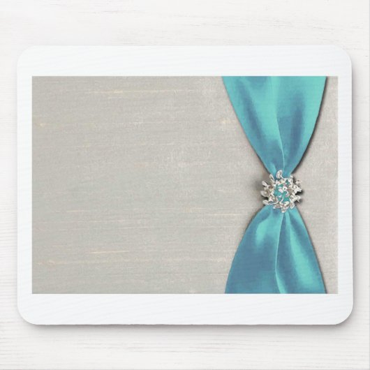 blaues Satinband mit Juwelkopie Mousepad (Vorne)