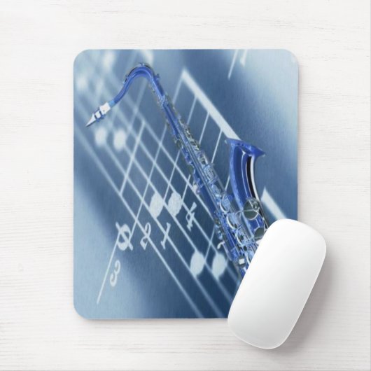 Blaues Saxophon Mousepad (Mit Mouse)