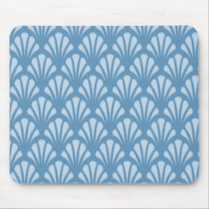 Blaues Scallops-Muster Mousepad
