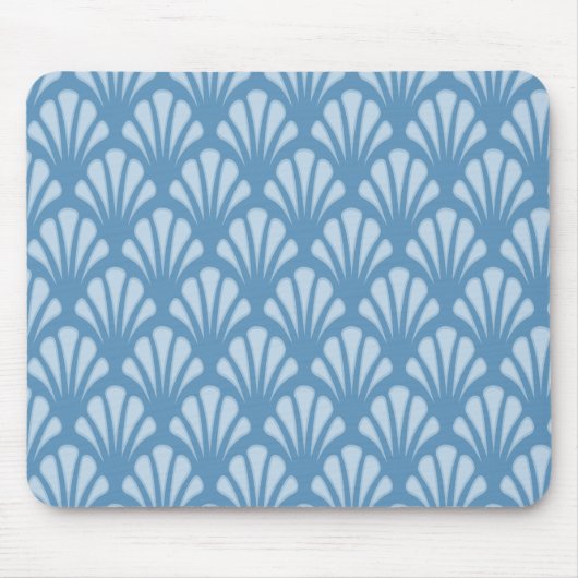 Blaues Scallops-Muster Mousepad (Vorne)