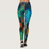 Blaues Schach, grüner Kratzer, roter, dreckiger, f Leggings (Rückseite)