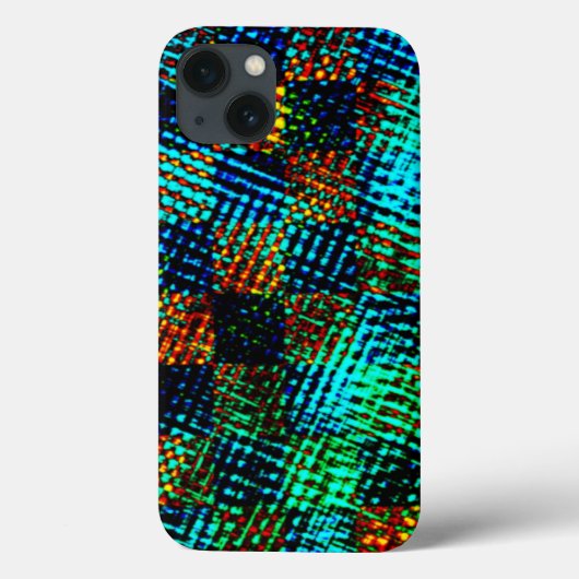 Blaues Schach, grünliche Kratzer, schmutziger Rot- Case-Mate iPhone Hülle (Rückseite)