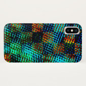 Blaues Schach, grünliche Kratzer, schmutziger Rot- Case-Mate iPhone Hülle (Rückseite (Horizontal))