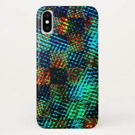 Blaues Schach, grünliche Kratzer, schmutziger Rot- Case-Mate iPhone Hülle