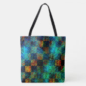 Blaues Schach, grünliche Kratzer, schmutziger Rot- Tasche (Vorderseite)