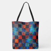 Blaues Schach, orange, schmutzig oder farbig Fake. Tasche (Rückseite)