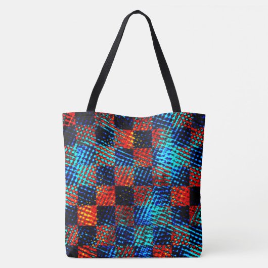 Blaues Schach, orange, schmutzig oder farbig Fake. Tasche (Rückseite)