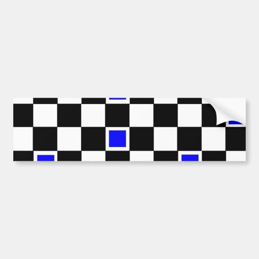 Blaues Schachbrett Autoaufkleber (Vorne)