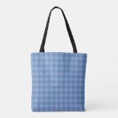 Blaues Schachbrett Diamond Muster Schultern Tasche (Rückseite)