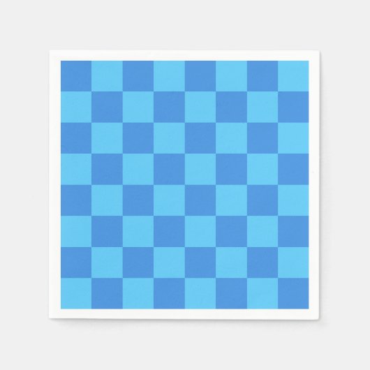 Blaues Schachbrett-Muster modern minimalistisch pr Serviette (Vorderseite)