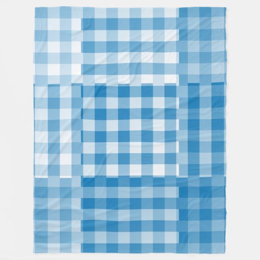 Blaues Schachbrett-Patchworkmuster Fleecedecke (Vorderseite)