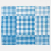 Blaues Schachbrett-Patchworkmuster Fleecedecke (Vorderseite (Horizontal))