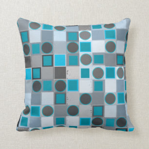 Blaues Schachbrett-Polka-Punkt-Kissen Kissen