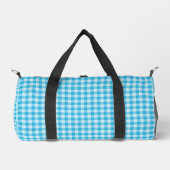 Blaues Schachbrettmuster Klein Duffle Bag (Vorderseite)