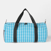 Blaues Schachbrettmuster Klein Duffle Bag (Rückseite)