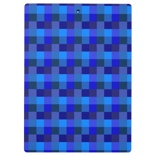 Blaues Schachbrettmuster Klemmbrett (Rückseite)