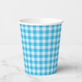 Blaues Schachbrettmuster Pappbecher (Links)