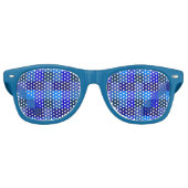 Blaues Schachbrettmuster Partybrille (Vorderseite)