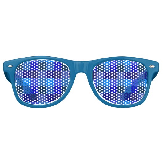 Blaues Schachbrettmuster Partybrille (Vorderseite)