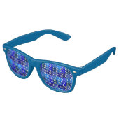 Blaues Schachbrettmuster Partybrille (Schrägansicht)