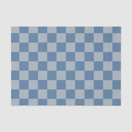 Blaues Schachbrettmuster Seidenpapier (Vorderseite)