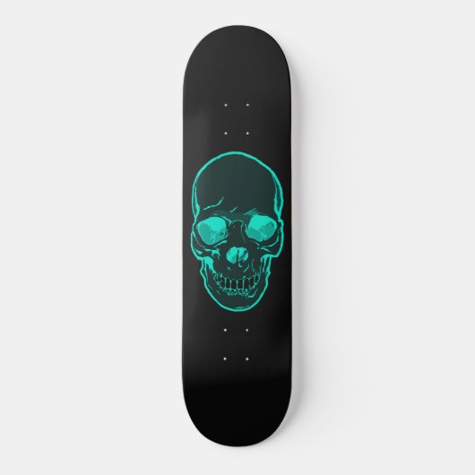Blaues Schädel-Grafik-Skateboard für Jungen u. Skateboard (Vorderseite)