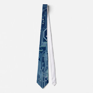 blaues Schaltungsbrettcomputermuster Krawatte