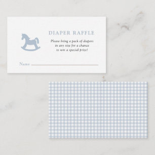 Blaues Schaukelpferd Baby Shower Windel-Raffle Begleitkarte