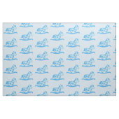 Blaues Schaukelpferd-Muster Stoff (Fat Quarter (45,7 x 55,9 cm))
