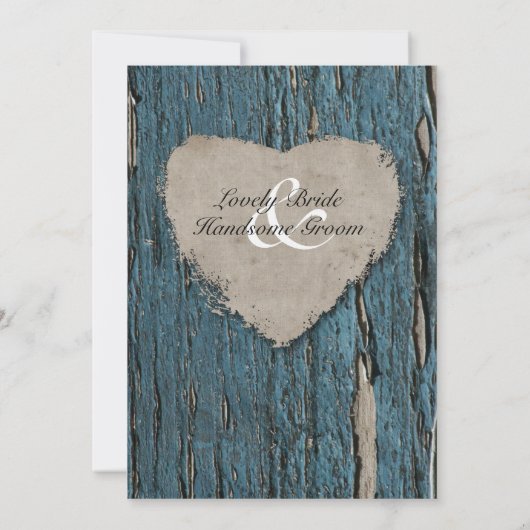 Blaues Scheunen-hölzernes Land-rustikale Einladung (Rückseite)