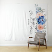 Blaues Schiefer Rosa Brautparty Wandteppich (Beispiel (Horizontal))