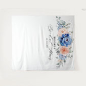 Blaues Schiefer Rosa Brautparty Wandteppich (Vorderseite (Horizontal))