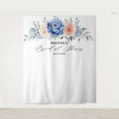 Blaues Schiefer Rosa Brautparty Wandteppich (Vorderseite)