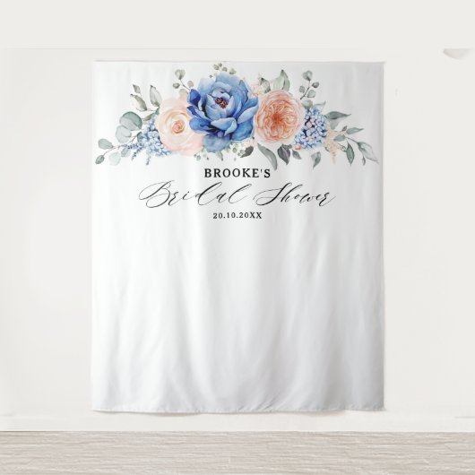 Blaues Schiefer Rosa Brautparty Wandteppich (Vorderseite)