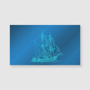 blaues Schiff Magnetkarte