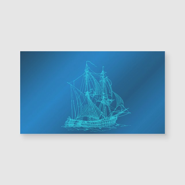 blaues Schiff Magnetkarte (Vorderseite)