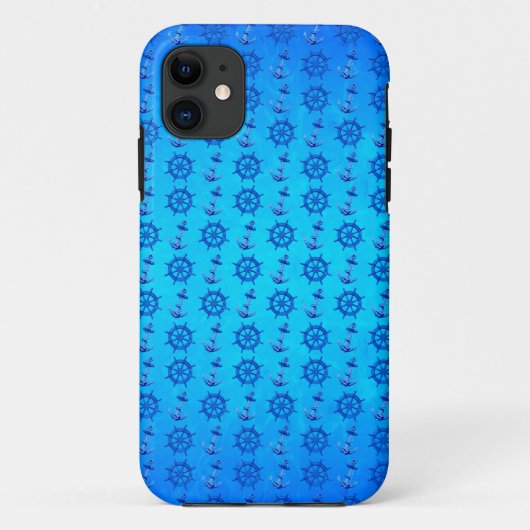 Blaues Schiffssteuer und Anker Case-Mate iPhone Hülle (Rückseite)