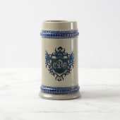 BLAUES Schild-Bier Stein Bierglas (Mittel)