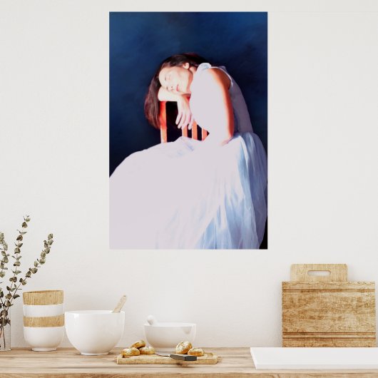 Blaues Schlafen Poster (Küche)