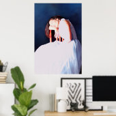 Blaues Schlafen Poster (Heimbüro)